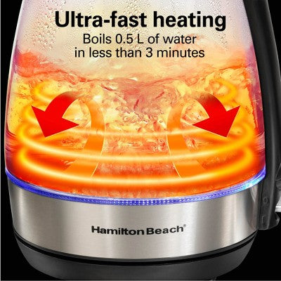 Hamilton Beach 1.2L Glass Kettle
