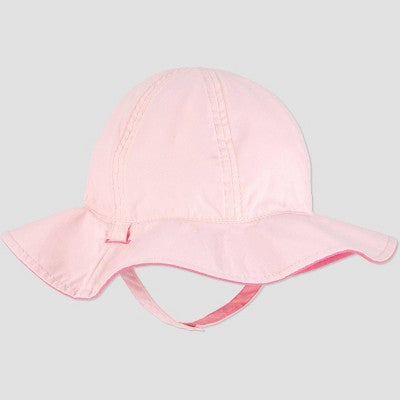 Carter's Just One You? Baby Girls' Solid Reversible Sun Hat - Pink 12-18M: UPF 50+, Chinstrap, Twill
