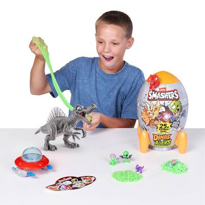 Smashers Dino vs Aliens Animal Figure: 20-Piece Plastic Playset for Kids