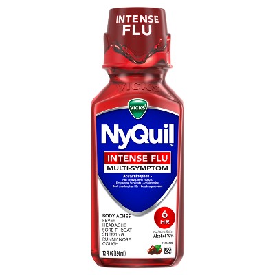 NyQuil Intense Flu Warming Syrup - Acetaminophen - Black Cherry - 12 fl oz