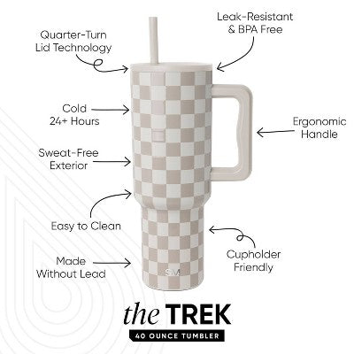 Simple Modern 40oz Trek Checkmate Straw Tumbler
