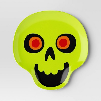 9.05" Halloween Melamine Figural Skull Appetizer Plate Green - Hyde & EEK! Boutique