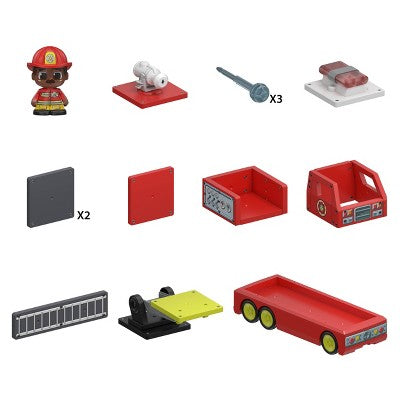 Tile Town Fire Truck Magnetic Tiles Set