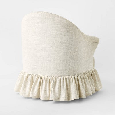 Ruffle Skirt Accent Chair with Swivel Cream Flecked Linen - Threshold designed with Studio McGee (LOCAL PICKUP ONLY)