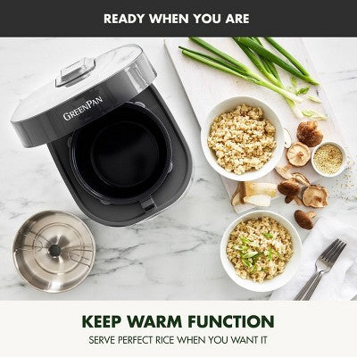 GreenPan Bistro Carb Reducing Rice Cooker Graphite