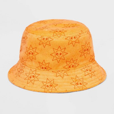 Baby Boys' Towel Terry Sun Printed Bucket Hat - Cat & Jack Orange 12-24M