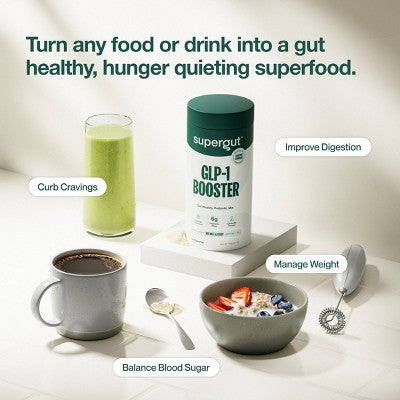 Supergut GLP-1 Booster for Craving Control & Digestive Health - Unflavored - 20 Servings