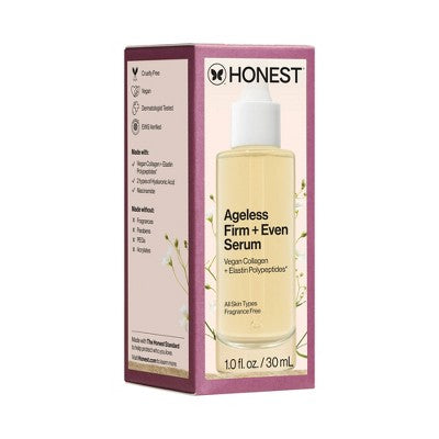 Honest Beauty Ageless Firm and Even Serum with Vegan Collagen and Niacinamide - Travel Size - 1 fl oz