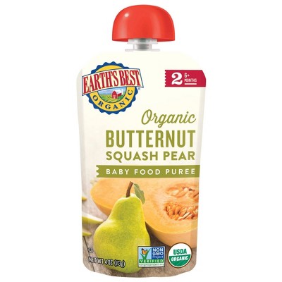 Earth's Best Organic Stage 2 Butternut Squash Pear Baby Food - 4oz