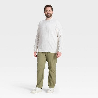 Men's Big & Tall Soft Knit Drop Stitch Sweater - Cream 4XLT