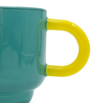 2pk 25oz Glass Mugs Teal - Bullseye's Playground