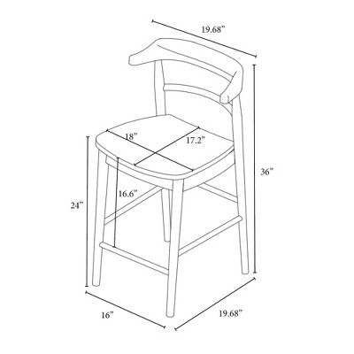 Kaysville Curved Back Wood Counter Height Barstool Walnut: Rubberwood Frame, 250lb Capacity - Threshold designed with Studio McGee (LOCAL PICKUP ONLY)