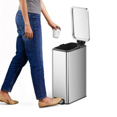 EKO Stella 45L Slim Step Trash Can Matte Stainless Steel (LOCAL PICKUP ONLY)