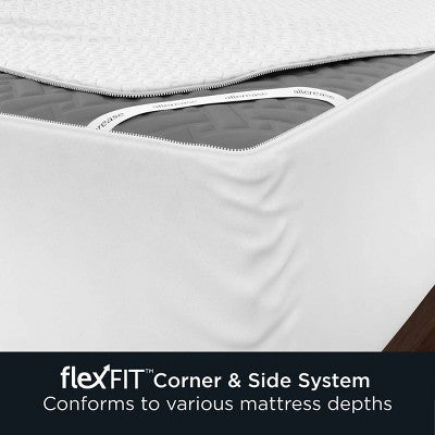Allerease Twin Platinum Zip-Off Plush Top Waterproof Allergen and Bedbug Barrier Mattress Protector: Hypoallergenic, Knitted Polyester
