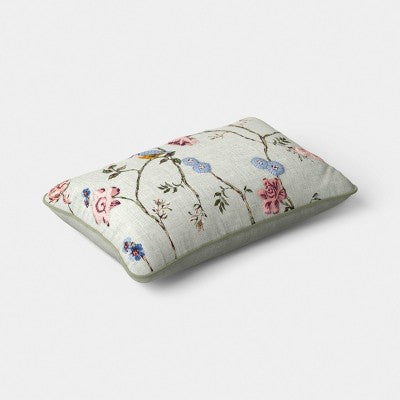 12''x20'' Lumbar Botanical Printed Throw Pillow Green - Threshold