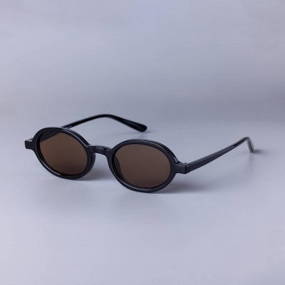 Women's Rounded Oval Sunglasses - Wild Fable Black: UV Protection, Impact-Resistant, Recycled Plastic Frame