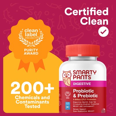 SmartyPants Adult Probiotic & Prebiotic Gummies for Immunity & Digestive Health - Grape - 60ct