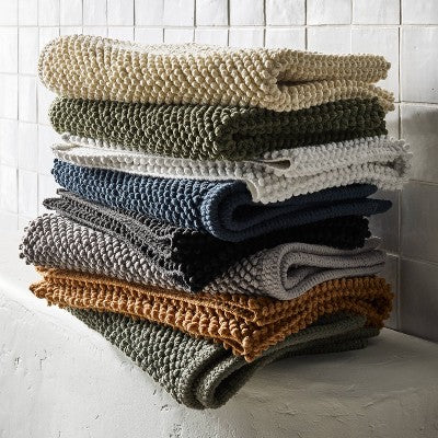 21"x34" Textured Bath Mat Natural - Casaluna