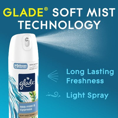 Glade Aerosol Air Fresheners - Sea Mist & Cypress - 7.3oz