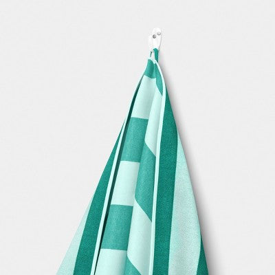 32"x62" Vertical Cabana Striped Reversible Beach Towel Teal - Sun Squad