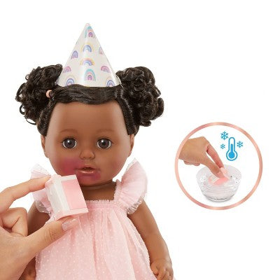 BABY Born 14'' Birthday Doll - Dark Brown Eyes: Curly Black Hair, Soft Body, Home and Family Theme
