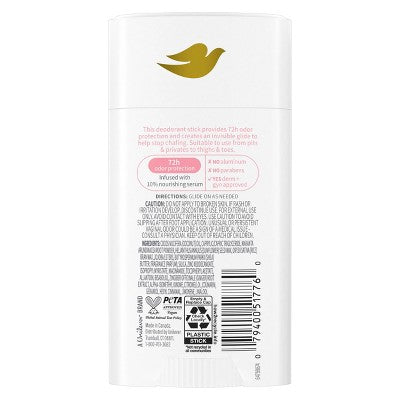 Dove Beauty Whole Body Deodorant Anti-Chafe Stick - Raspberry & Rose, Aluminum Free - 2.6oz
