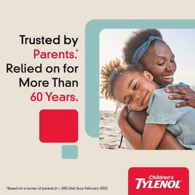 Tylenol Children's Pain + Fever Ages 2 - 11 Years - Apple Flavor Dye-Free Acetaminophen Liquid Suspension- 4 fl oz