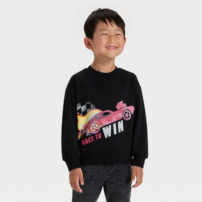 Toddler Boys' Hot Wheels Fleece Sweatshirt - Black 12M