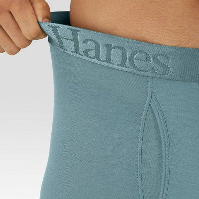 Hanes Originals Premium Men's SuperSoft Boxer Briefs 2pk - Sage Green/Black S