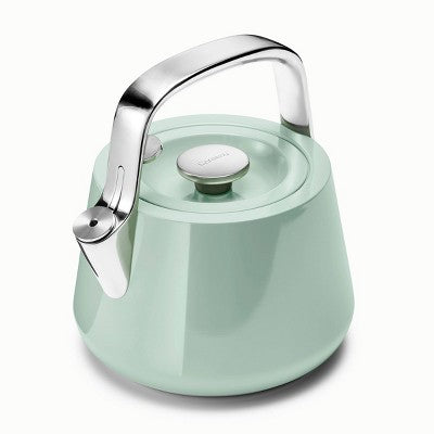 Caraway Home 64oz Whistling Tea Kettle Mist: Stainless Steel Stovetop Kettle with Handle, 1 Year Warranty