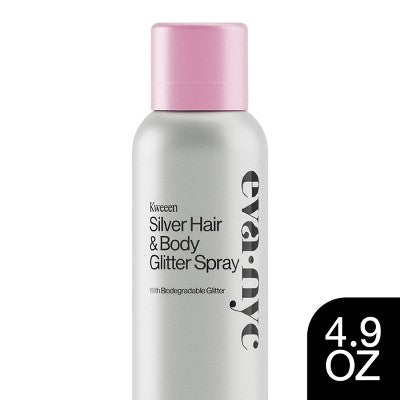 Eva NYC Kweeen Silver Hair & Body Glitter Spray - 4.9oz