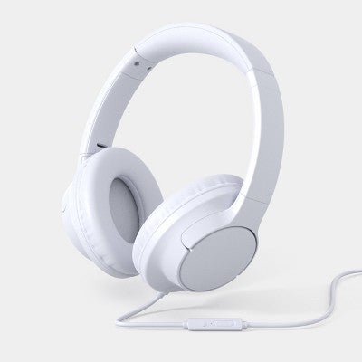 Premium Over-Ear Folding Wired Headphones - heyday White