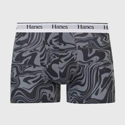 Hanes Originals Premium Men's Swirl Print Trunks - Gray XL