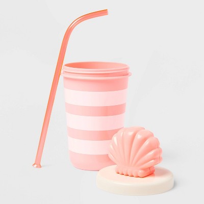 17 fl oz Tumbler with Figural Shell Lid Pink - Sun Squad