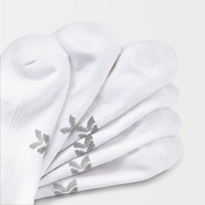 Women's Extended Size Cushioned 6pk Ankle Athletic Socks - All In Motion White 8-12