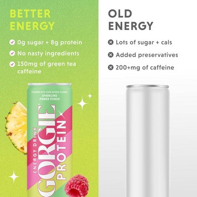 Gorgie Sparkling Power Punch Protein Energy Drink - 12 fl oz