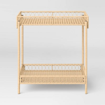 Exmore Outdoor Serving Bar Cart - Natural - Threshold: Weather-Resistant, for Patio Entertaining (LOCAL PICKUP ONLY)