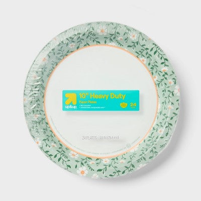 Spring Disposable Plate - Floral - 10" - 24ct - up&up: Abstract Pattern, Paper Material, Round Shape