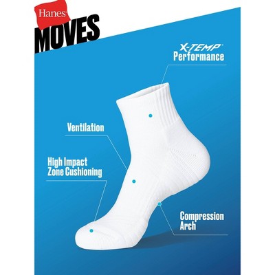 Hanes Men's Stretch Cushion Ankle Socks 3pk - Black 6-12
