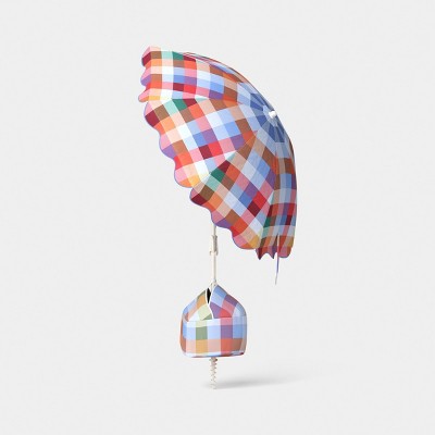 6' Round Beach Umbrella Checkered - Room Essentials (LOCAL PICKUP ONLY)