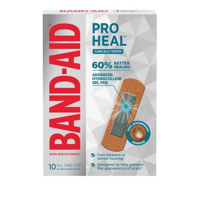 Band-Aid Brand Pro Heal Adhesive Bandages with Hydrocolloid Gel Pads - 10 ct