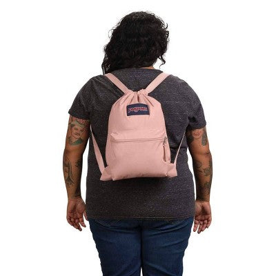JanSport Draw Sack Drawstring Bag - Misty Rose: Lightweight Dobby Material