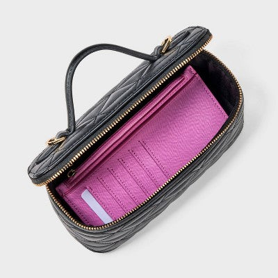 Quilted Vanity Crossbody Bag - A New Day Black