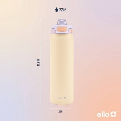 Ello Pop and Fill 22oz Stainless Steel Water Bottle Peach