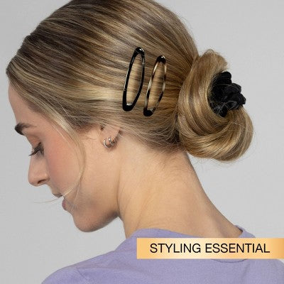 scunci No-Slip Grip Large Oval Snap Clips - Tortoise - All Hair - 4pcs