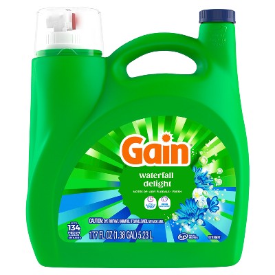 Gain + Ultra Oxi Waterfall Delight HE Deep Cleaning Concentrated Liquid Laundry Detergent 134 Loads - 177 fl oz