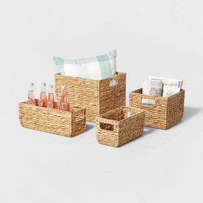 16"x6"x6" Woven Water Hyacinth Rectangular Basket - Brightroom