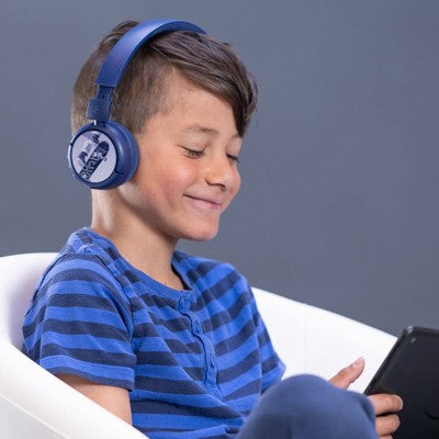 BuddyPhones POP Bluetooth Wireless Kids Headphones with Microphone - Blue