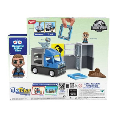 Tile Town Jurassic World Dino Rescue Magnetic Tiles Playset