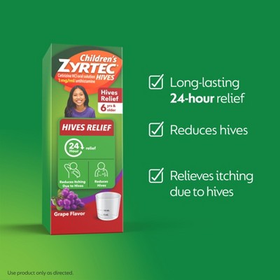 Zyrtec Children's Hives Relief Treatment Liquid - Cetirizine - Grape - 4 fl oz